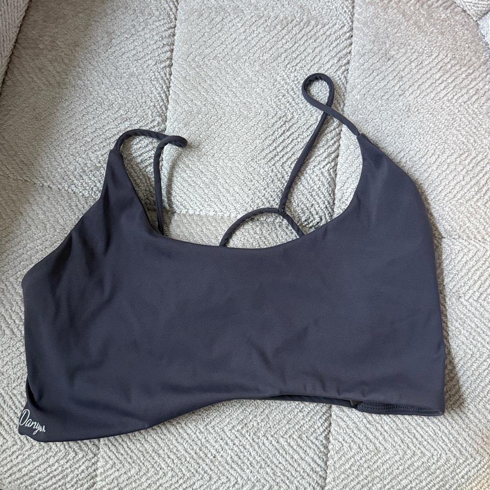 Dark Gray purpleish Sports Bra